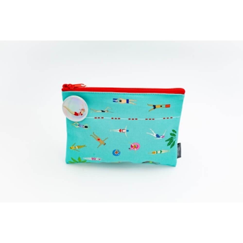 La piscine - Pochette en coton + badge Cartes d'art